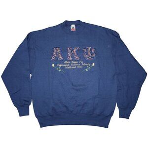 Vintage 90s Alpha Kappa Psi Crew Neck Sweatshirt XL Made in USA Fraternity